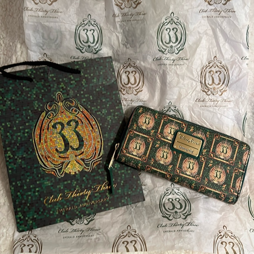 Disneyland Club 33 Emerald Anniversary Loungefly Wallet NWOT